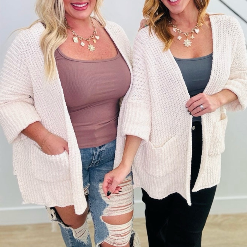 POL cardigan Cream Edge to Edge